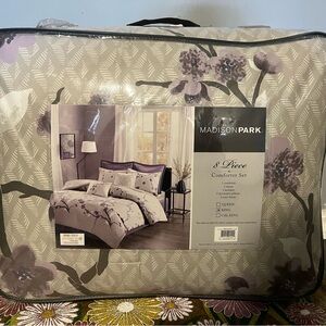 Madison Park Floral Comforter Set in Purple and Gray